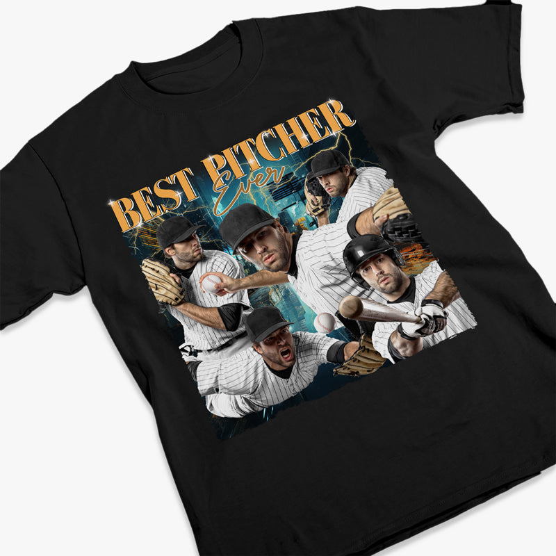 T-shirt, sweat à capuche et sweat-shirt unisexe personnalisé avec photo du meilleur lanceur de tous les temps, idée cadeau pour joueurs et passionnés de baseball.