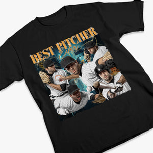 T-shirt, sweat à capuche et sweat-shirt unisexe personnalisé avec photo du meilleur lanceur de tous les temps, idée cadeau pour joueurs et passionnés de baseball.