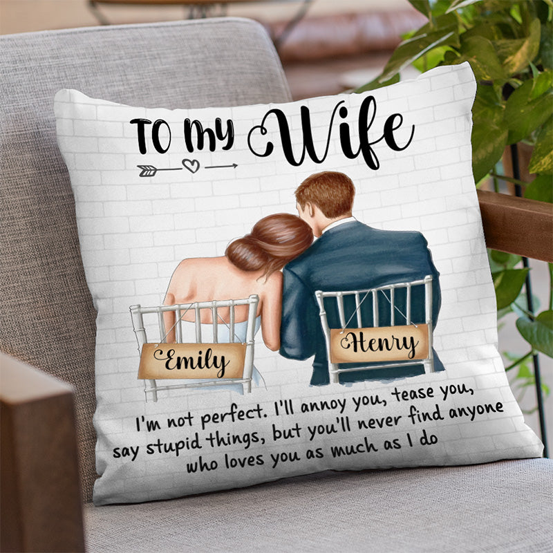 À ma femme, je vais t'ennuyer - Coussin personnalisé pour couple - Cadeau de Noël pour mari et femme, anniversaire