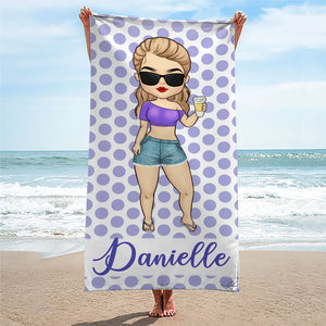 Le bonheur arrive par vagues - Serviette de plage personnalisée Bestie - Cadeau pour meilleures amies, meilleures amies, sœurs