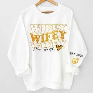 Chaque jour je suis avec toi, je t'aime plus - Sweat-shirt unisexe personnalisé pour couple avec motif sur la manche - Cadeau pour mari, femme, anniversaire