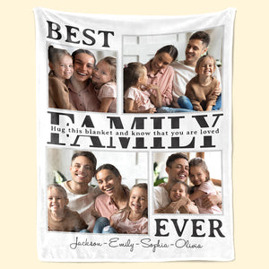 Couverture personnalisée avec photo de la meilleure famille de tous les temps - Cadeau pour les membres de la famille