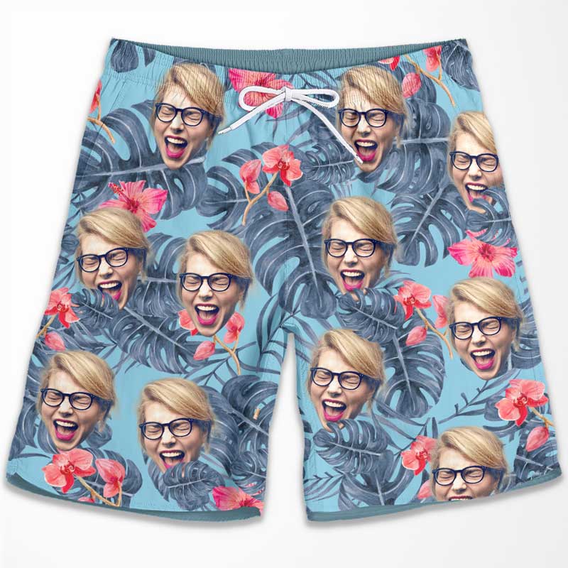 Photo personnalisée de notre été bien-aimé - Short de plage personnalisé pour couple - Cadeau pour couple, mari et femme