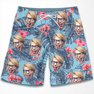 Photo personnalisée de notre été bien-aimé - Short de plage personnalisé pour couple - Cadeau pour couple, mari et femme
