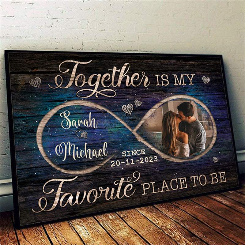 Photo personnalisée « Je te veux toujours jusqu'au bout » - Affiche horizontale personnalisée pour couple - Cadeau pour mari et femme, anniversaire