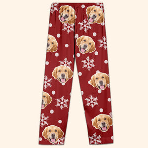 Pyjama personnalisé avec photo « Soyez joyeux et brillez de mille feux » - Pantalon de pyjama personnalisé avec photo de visage pour chien et chat - Cadeau de Noël pour les propriétaires et les amoureux des animaux