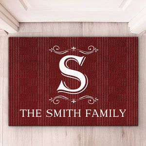 Tapis décoratif personnalisé « Retour à la maison » pour la famille ; cadeau de pendaison de crémaillère pour les membres de la famille.