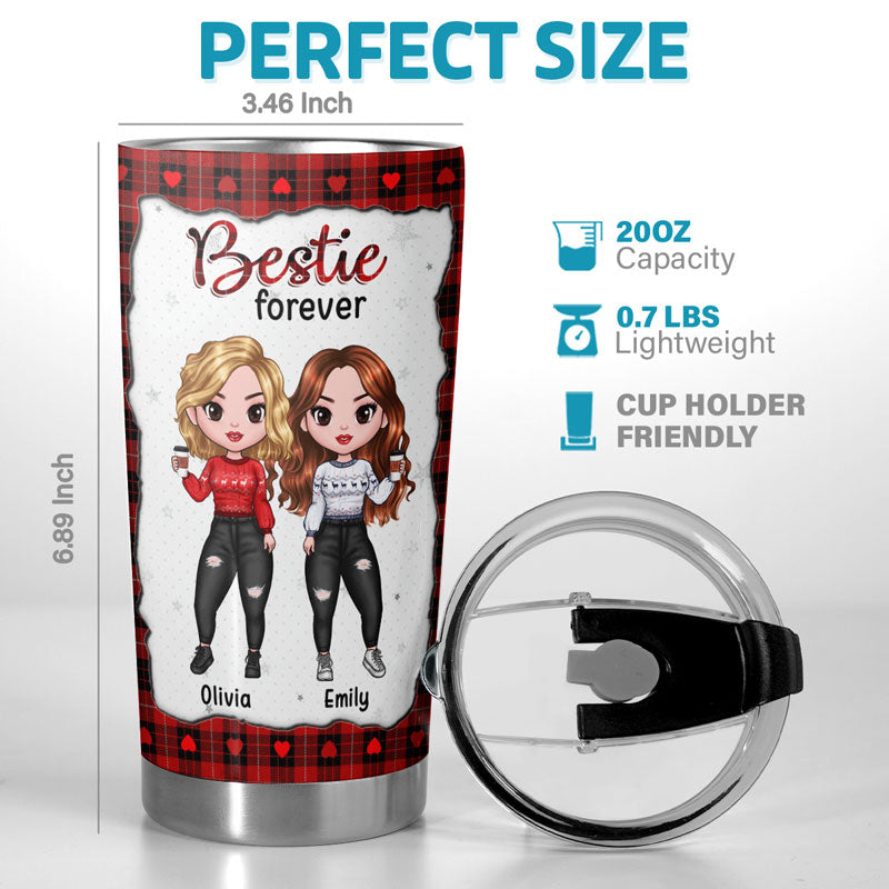 Grâce à toi, je ris - Gobelet personnalisé Bestie - Cadeau de Noël pour les meilleures amies, BFF, sœurs