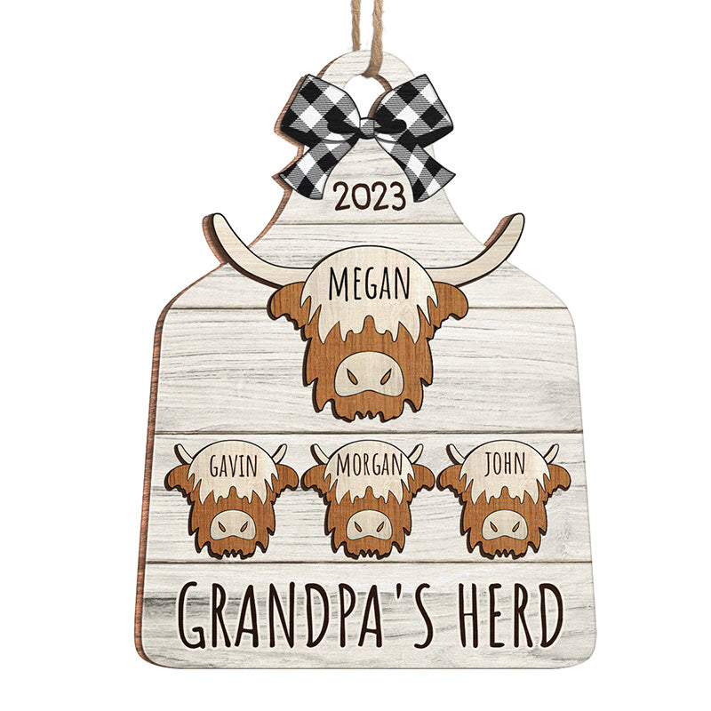 Nous avons un troupeau - Ornement personnalisé pour la famille - Forme en bois personnalisée - Cadeau de Noël pour les membres de la famille