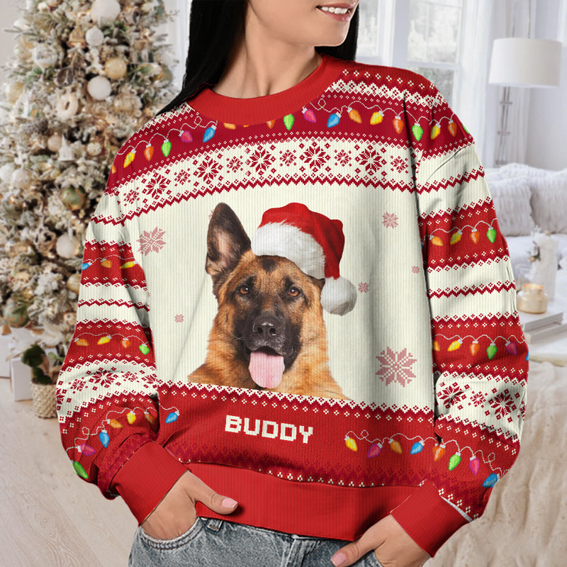 Sweat-shirt personnalisé avec photo de votre animal de compagnie - Cadeau de Noël pour les propriétaires et les amoureux des animaux