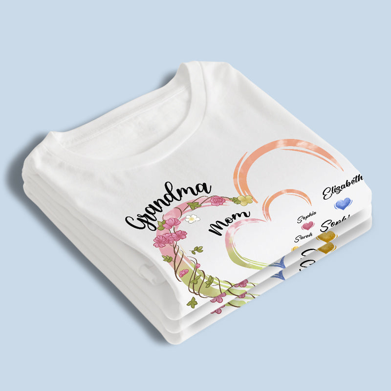 Maman est le cœur battant de la maison - T-shirt unisexe personnalisé, sweat à capuche, sweat-shirt - Cadeau pour maman, grand-mère