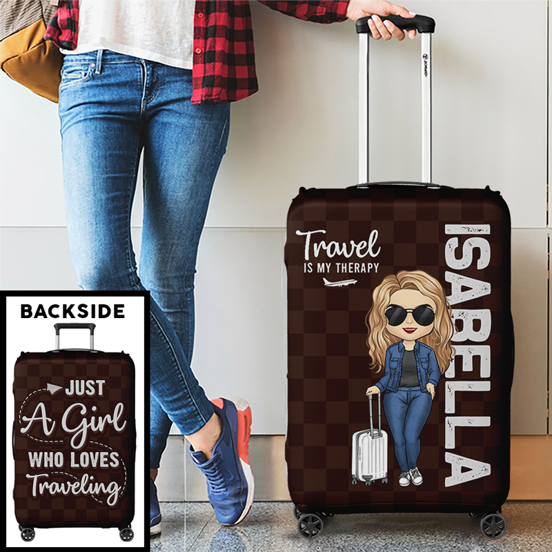 Housse de bagage personnalisée - Cadeau pour les amoureux du voyage, essentiels de voyage pour femmes, housses de valise, indispensables pour les vacances, cadeaux de voyage pour femmes, essentiels pour la lune de miel