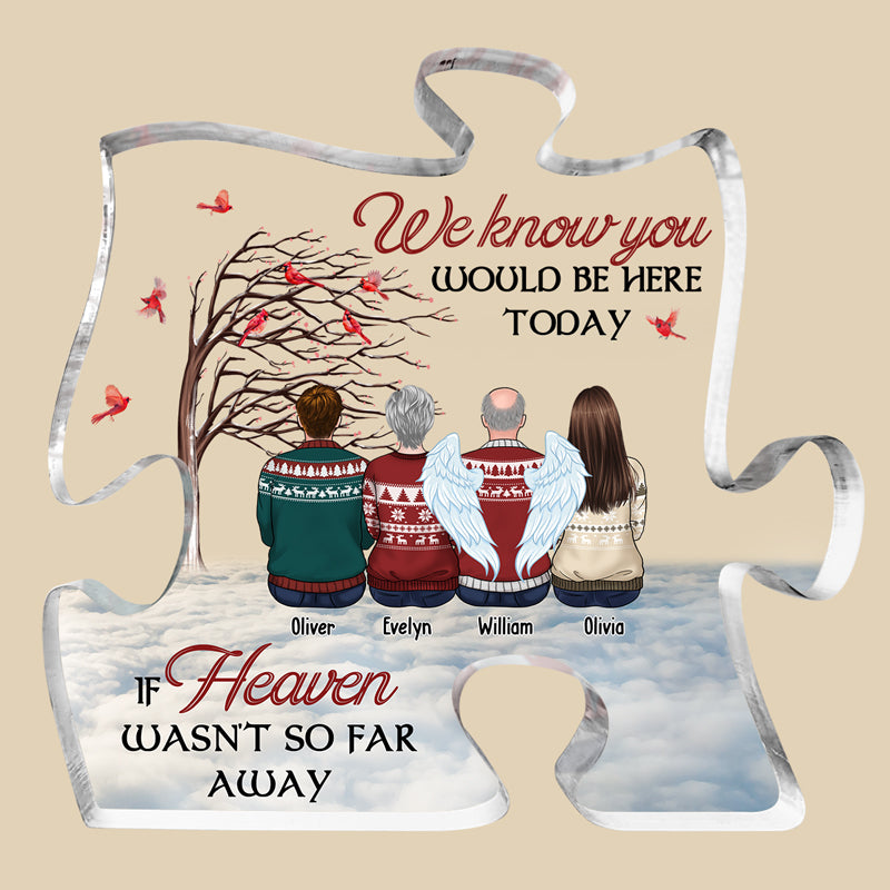 Nos cœurs sont ensemble pour toujours - Plaque commémorative personnalisée en acrylique en forme de puzzle - Cadeau de Noël, cadeau de condoléances pour les membres de la famille