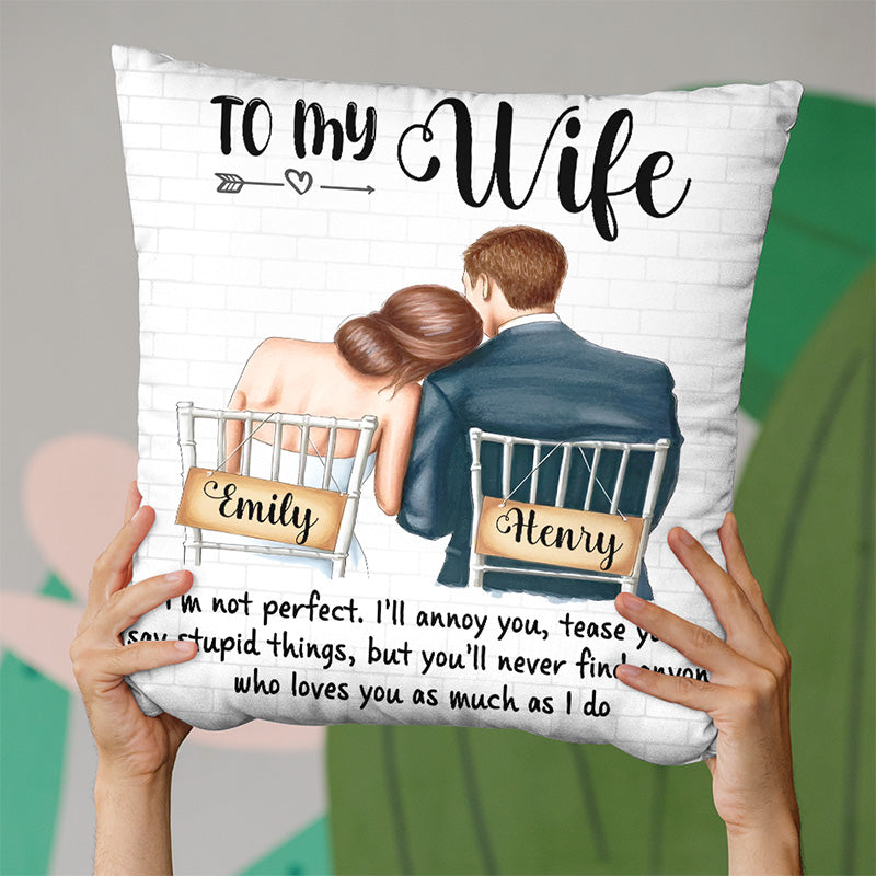 À ma femme, je vais t'ennuyer - Coussin personnalisé pour couple - Cadeau de Noël pour mari et femme, anniversaire