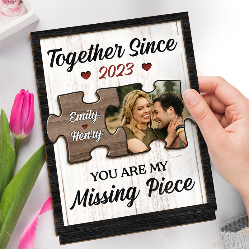 Photo personnalisée « Le soleil de ma vie » - Plaque en bois personnalisée à 2 couches avec support plat pour couple - Cadeau de pendaison de crémaillère, cadeau pour mari et femme, anniversaire