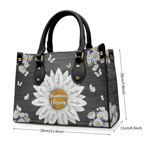 Bénédiction de grand-mère - Sac à main en cuir personnalisé pour la famille - Cadeau d'anniversaire pour grand-mère