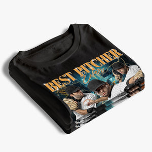 T-shirt, sweat à capuche et sweat-shirt unisexe personnalisé avec photo du meilleur lanceur de tous les temps, idée cadeau pour joueurs et passionnés de baseball.