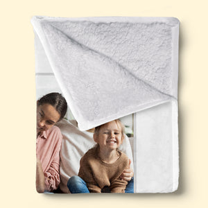 Couverture personnalisée avec photo de la meilleure famille de tous les temps - Cadeau pour les membres de la famille
