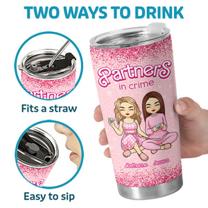 Pretty In Pink - Bestie Personalized Custom Tumbler - Christmas Gift For Best Friends, BFF, Sisters