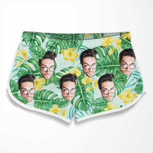 Photo personnalisée de notre été bien-aimé - Short de plage personnalisé pour couple - Cadeau pour couple, mari et femme