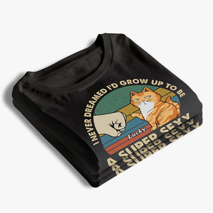 Être un papa chat super sexy - T-shirt, sweat à capuche et sweat-shirt unisexe personnalisé avec chat - Cadeau pour les propriétaires et les amoureux des animaux