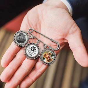Broche personnalisée avec photo de votre animal de compagnie - Cadeau de condoléances pour les propriétaires et les amoureux des animaux