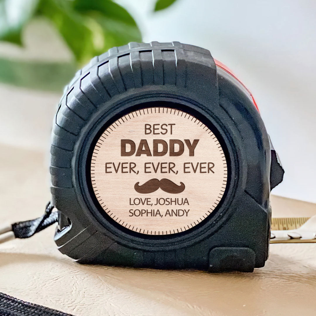 Le meilleur papa de tous les temps - Mètre ruban personnalisé pour la famille - Cadeau de fête des pères, d'anniversaire pour papa et grand-père