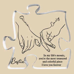 I'll Be There Pinky Promise - Bestie Personalized Custom Puzzle Shaped Acrylic Plaque - Christmas Gift For Best Friends, BFF, Sisters