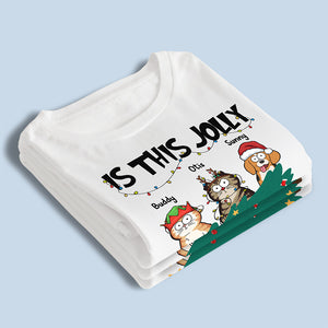 Est-ce assez joyeux ? T-shirt unisexe personnalisé avec chat, sweat à capuche, sweat-shirt - Cadeau de Noël pour les propriétaires d'animaux et les amoureux des animaux.