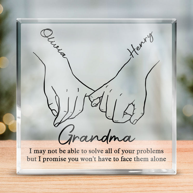 Je serai là, promesse rose - Plaque acrylique carrée personnalisée pour meilleure amie - Cadeau pour meilleures amies, meilleures amies, sœurs