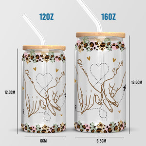 La véritable amitié ne connaît pas de distance - Tasse en verre personnalisée Bestie, tasse à café glacé - Cadeau pour meilleures amies, meilleures amies, sœurs