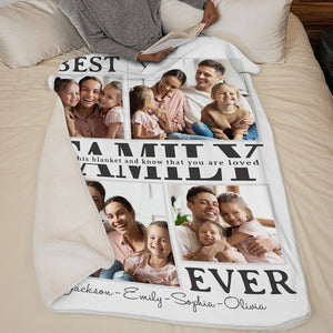 Couverture personnalisée avec photo de la meilleure famille de tous les temps - Cadeau pour les membres de la famille