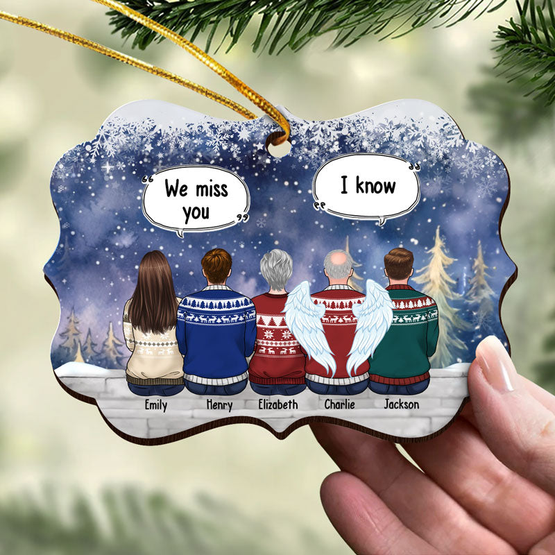 Une lettre du ciel - Carte commémorative personnalisée en bois avec ornement amovible - Cadeau de Noël, cadeau de condoléances pour les membres de la famille