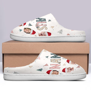 Photo personnalisée de la grand-mère la plus cool de tous les temps - Chaussons moelleux personnalisés pour la famille - Cadeau de Noël pour grand-mère