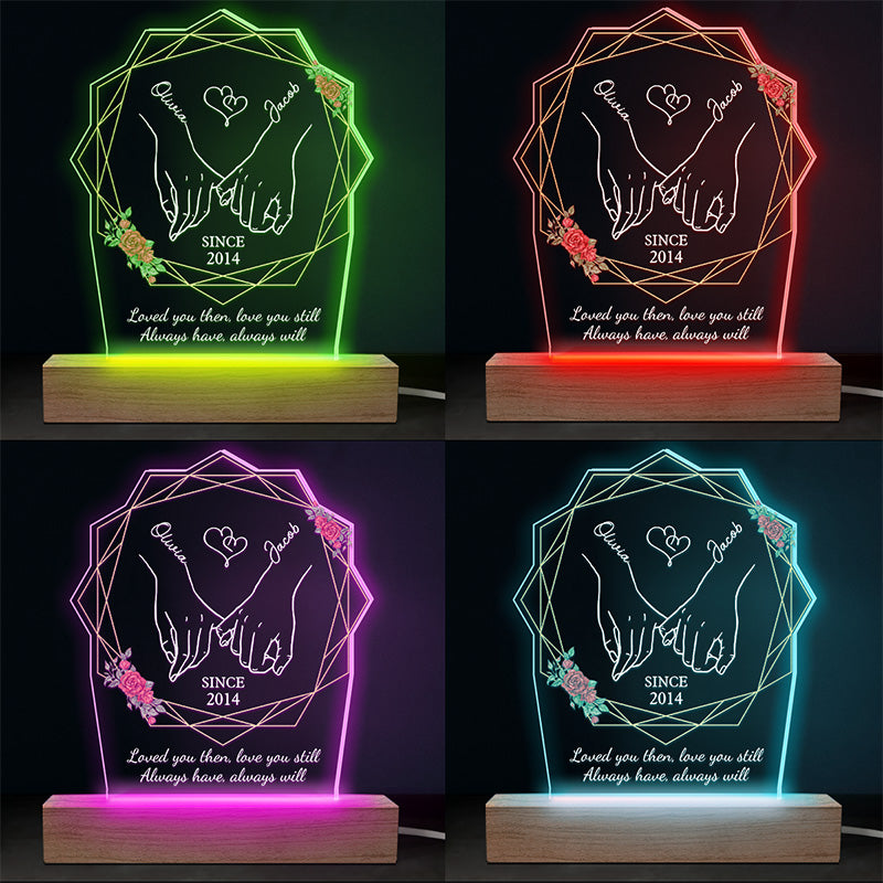 De notre premier baiser jusqu'à notre dernier souffle - Lampe LED 3D personnalisée pour couple - Cadeau pour mari et femme, anniversaire