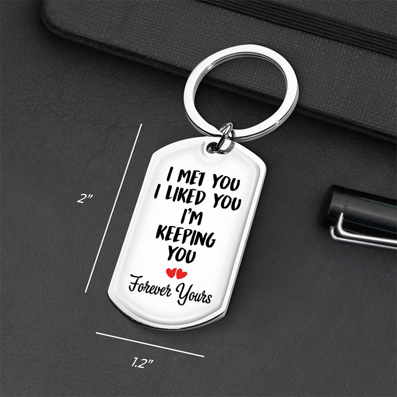 I Love You Endlessly - Couple Personalized Custom Keychain - Gift For Husband Wife, Anniversary