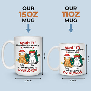 Sur la liste des vilains, nous ne regrettons rien - Mug personnalisé pour chat - Cadeau de Noël pour les propriétaires d'animaux et les amoureux des animaux