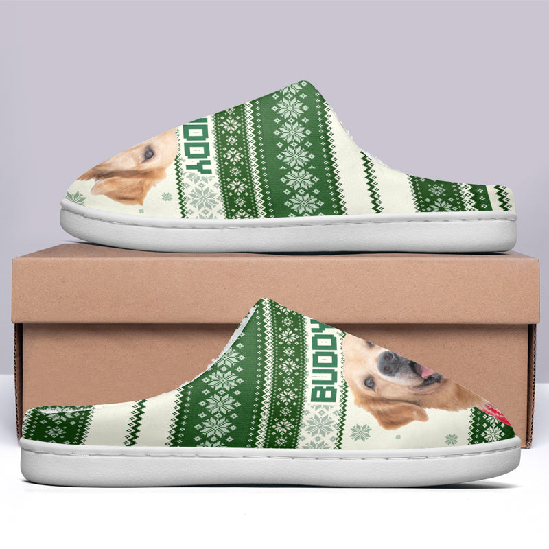 Photo personnalisée « Un Noël merveilleux » - Chaussons moelleux personnalisés pour chiens et chats - Cadeau de Noël pour propriétaires et amoureux des animaux