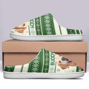 Photo personnalisée « Un Noël merveilleux » - Chaussons moelleux personnalisés pour chiens et chats - Cadeau de Noël pour propriétaires et amoureux des animaux
