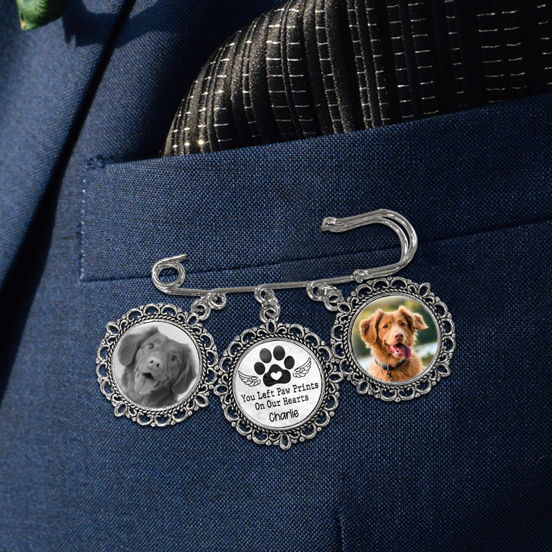 Broche personnalisée avec photo de votre animal de compagnie - Cadeau de condoléances pour les propriétaires et les amoureux des animaux