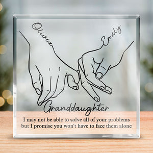 Je serai là, promesse rose - Plaque acrylique carrée personnalisée pour meilleure amie - Cadeau pour meilleures amies, meilleures amies, sœurs