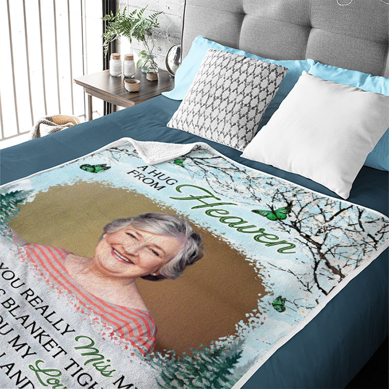 Couverture personnalisée avec photo de votre proche, de votre grand amour et de votre grand regret - Cadeau de Noël, souvenir de condoléances pour les proches