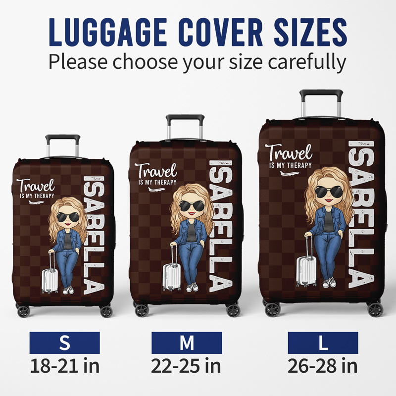Housse de bagage personnalisée - Cadeau pour les amoureux du voyage, essentiels de voyage pour femmes, housses de valise, indispensables pour les vacances, cadeaux de voyage pour femmes, essentiels pour la lune de miel
