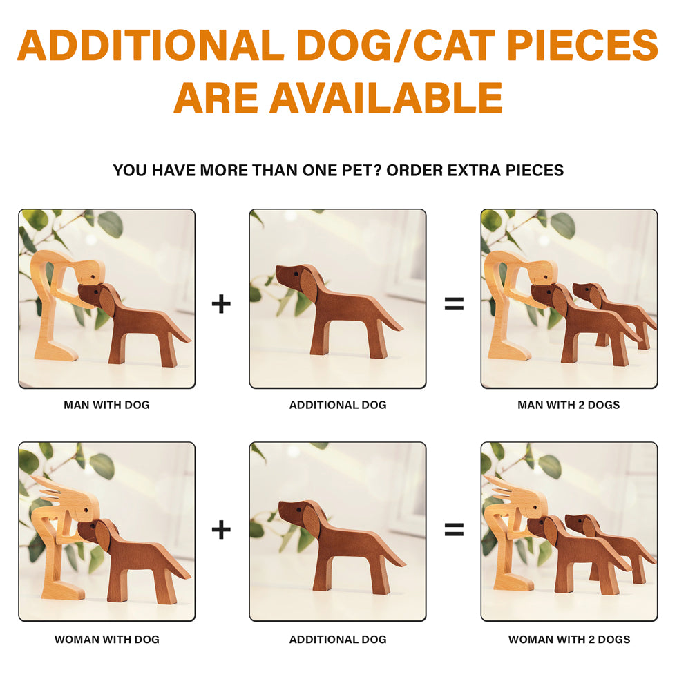 Sculptures en bois personnalisées pour animaux de compagnie - La maison est là où se trouvent les pattes - Cadeau pour les amoureux des animaux - Ornements de table en sculpture sur bois, décoration en bois sculpté