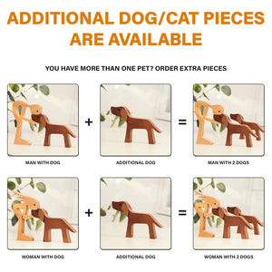 Sculptures en bois personnalisées pour animaux de compagnie - La maison est là où se trouvent les pattes - Cadeau pour les amoureux des animaux - Ornements de table en sculpture sur bois, décoration en bois sculpté
