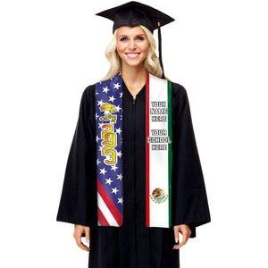 Drapeau du pays, promotion 2024, meilleur cadeau pour la remise des diplômes - Étole de remise des diplômes personnalisée