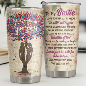Merci d'être à mes côtés quand les temps deviennent durs - Tumbler - À ma meilleure amie, cadeau pour meilleure amie, meilleure amie, sœur, cadeau d'anniversaire pour meilleure amie et amie
