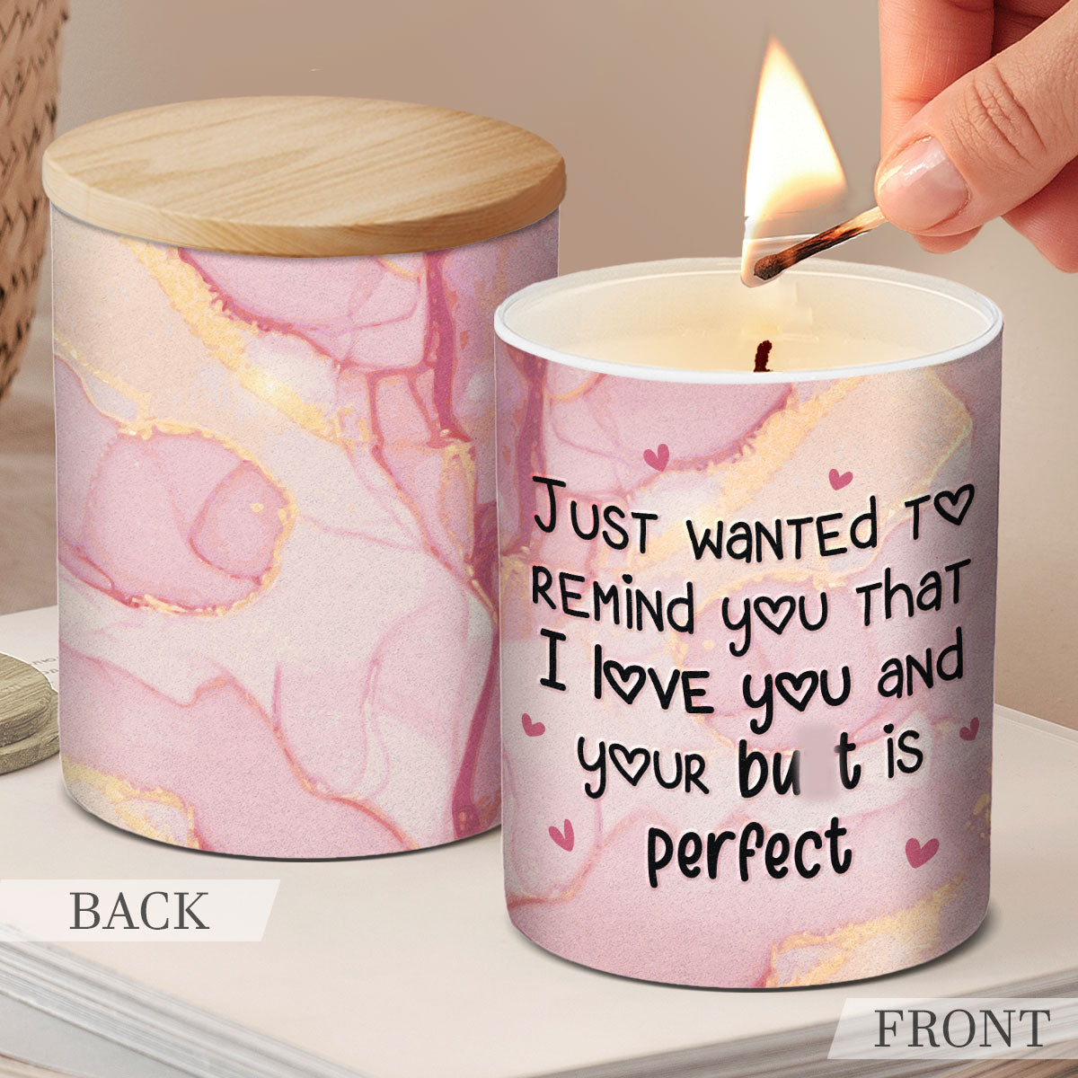 Je t'aime - Bougie parfumée sans fumée pour couple - Cadeau pour mari et femme, anniversaire