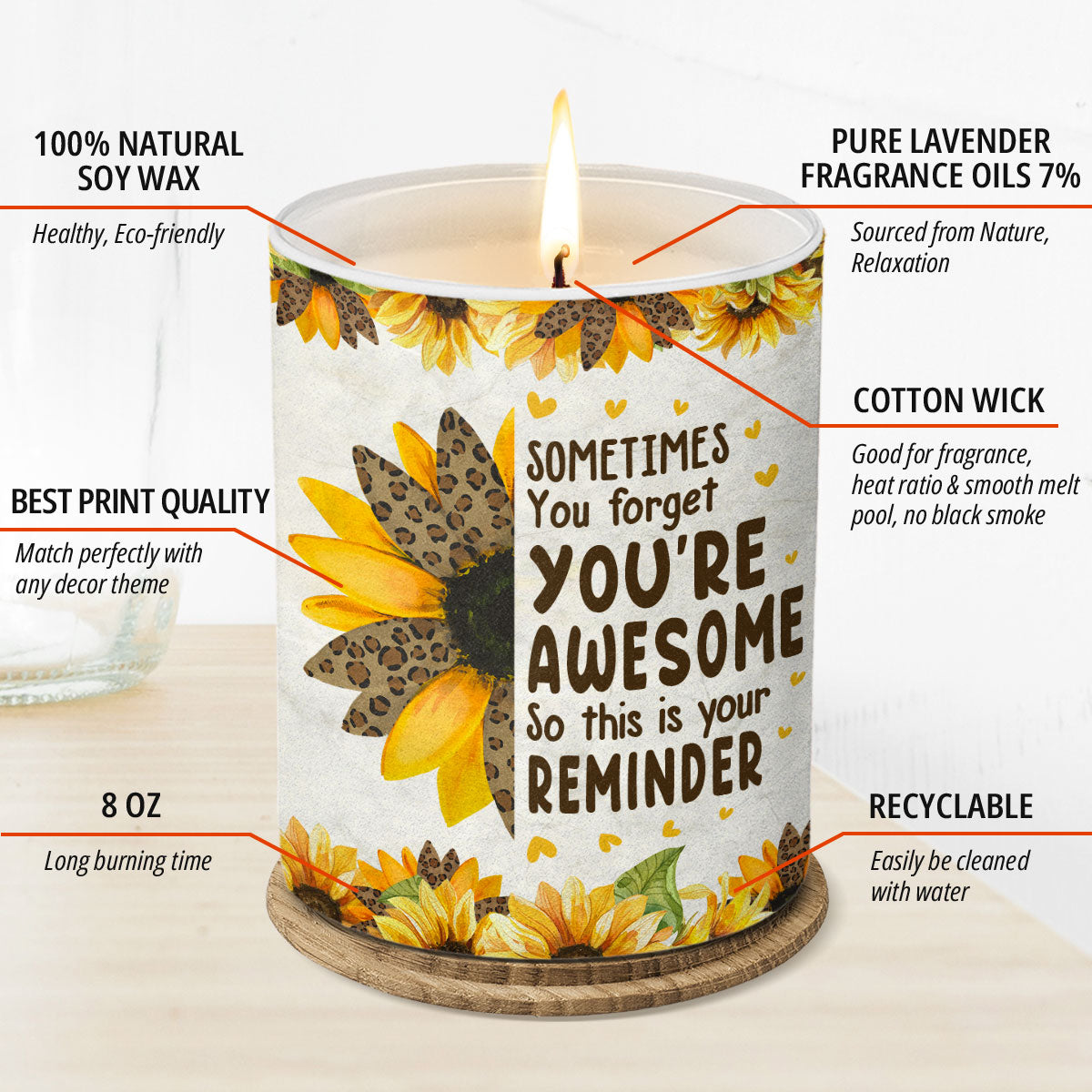 Ceci est votre rappel - Bougie parfumée sans fumée familiale - Cadeau de fête des mères, d'anniversaire pour maman