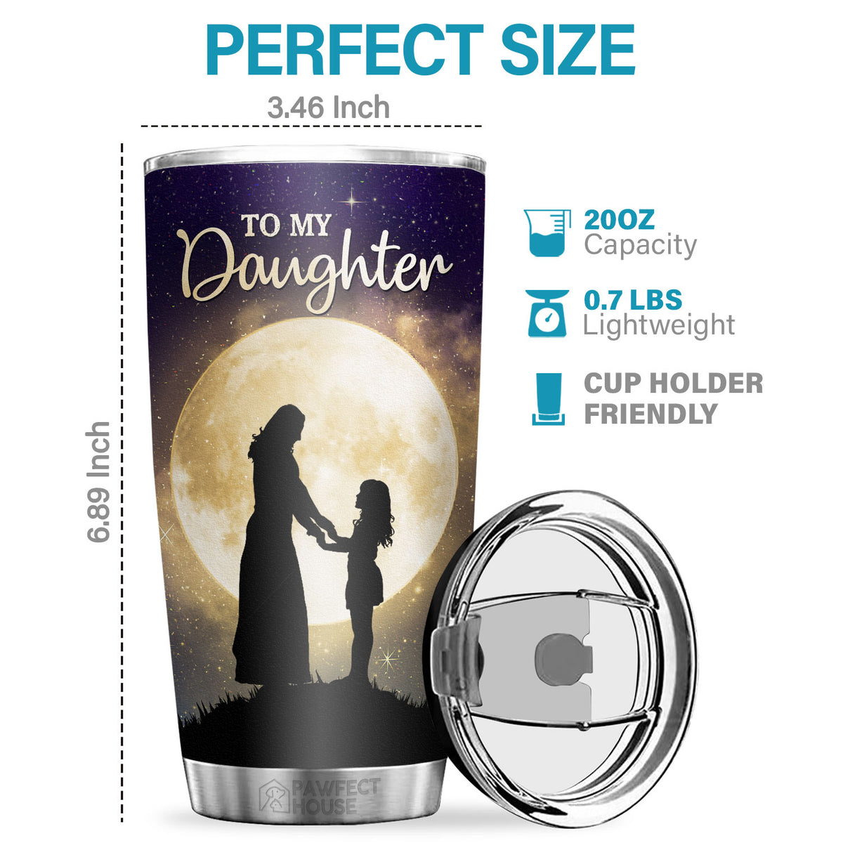 Je serai toujours avec toi, n'oublie jamais combien je t'aime - Gobelet - À ma fille, cadeau pour fille, cadeau de maman pour fille, cadeau d'anniversaire pour fille